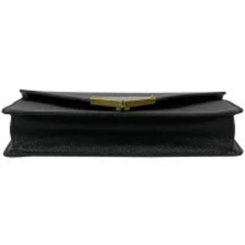 Prada Plate Chain Shoulder Bag Clutch Saffiano Leather Nero Black - Picture 4 of 7